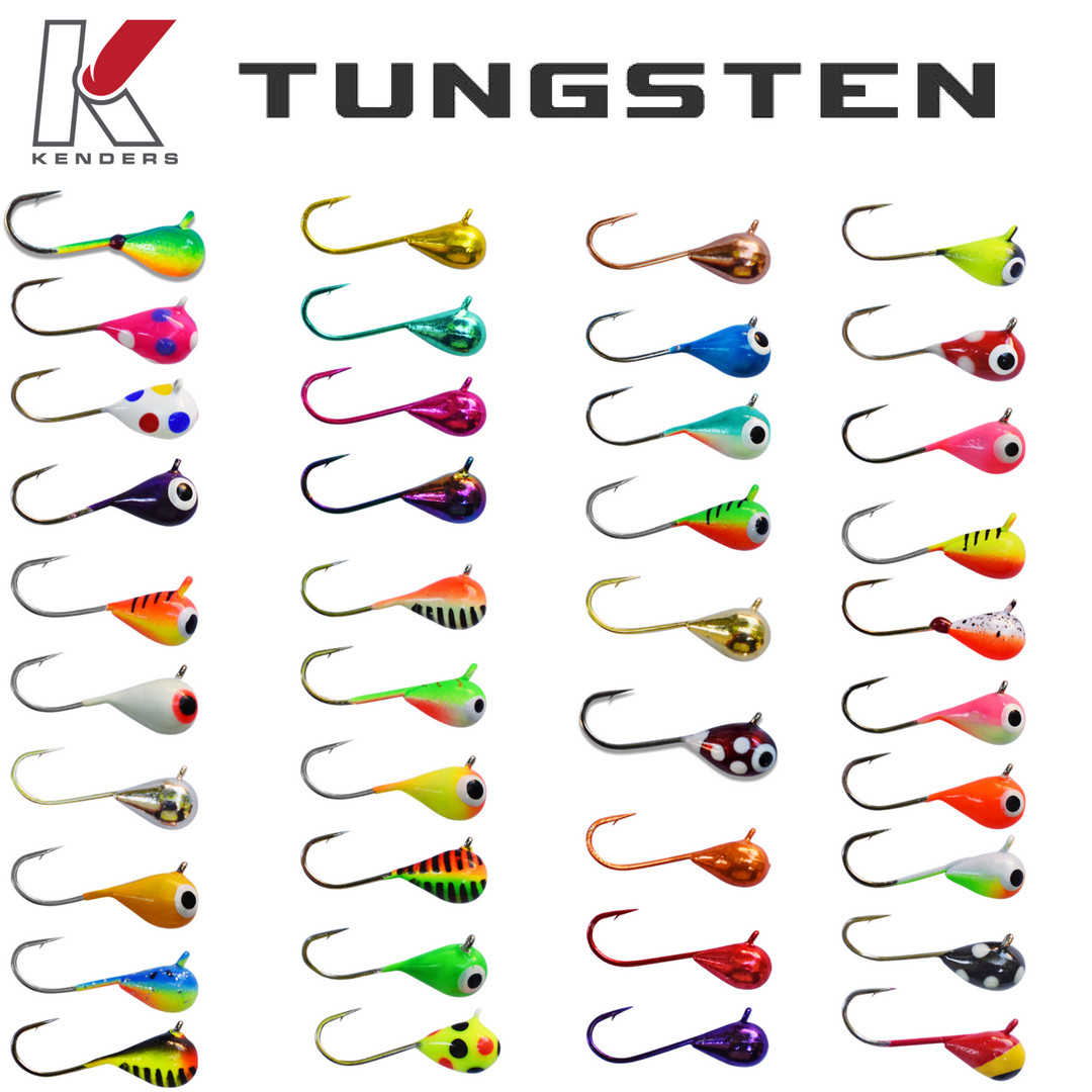 Tungsten Jigs 3mm, 4mm, 5mm, 6mm Kenders Outdoors Ice Fishing/Summer  Fishing