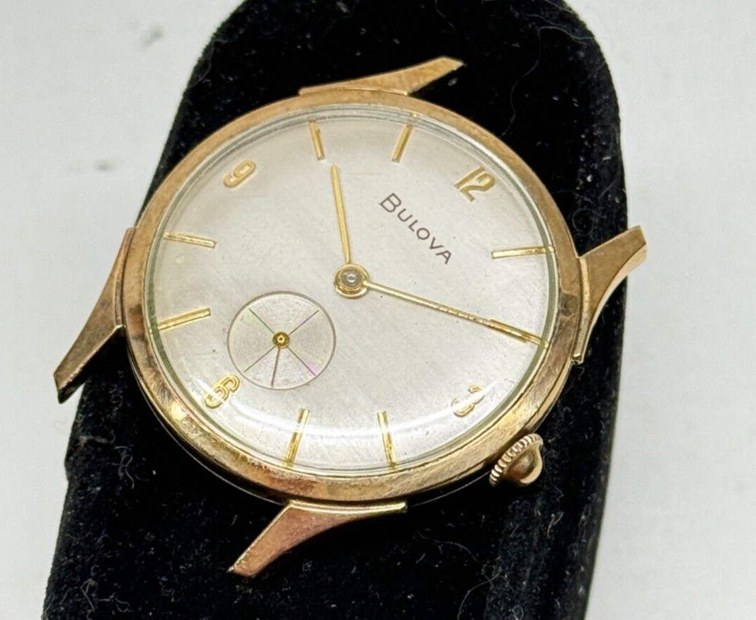 Vintage 1950's Bulova President Wristwatch L8 10 Kt Gold Fill Case WORKS WELL