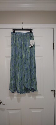 NWT Life Style  Woman Maxi Boho Skirt Green & Blue Size 1X