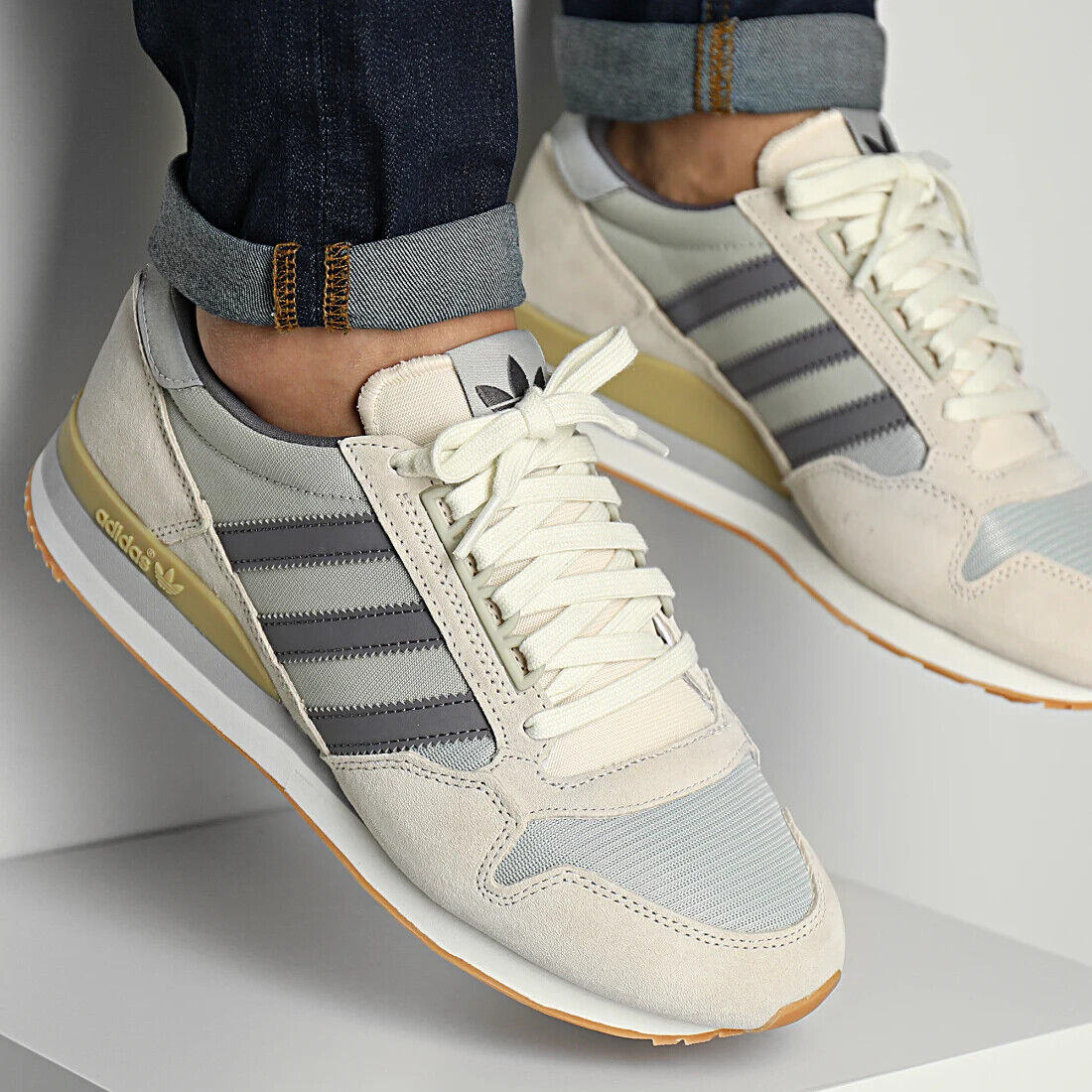 adidas Originals Men's ZX 500 Trainers in Aluminium & White Shoes | eBay