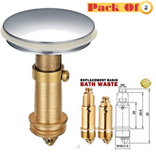 2x M8 Replacement Basin Sink Bath Waste Pop Up Click Clack Plug Bolt New