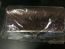 All-Over Glitter Lady Clutch Evening Handbag Shiny Rhinestones Top Clasp Bling