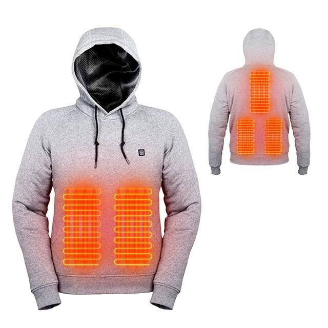 2023 Outdoor Electric USB Heating Sweaters Hoodies Men Warm Heated Jacket Winter