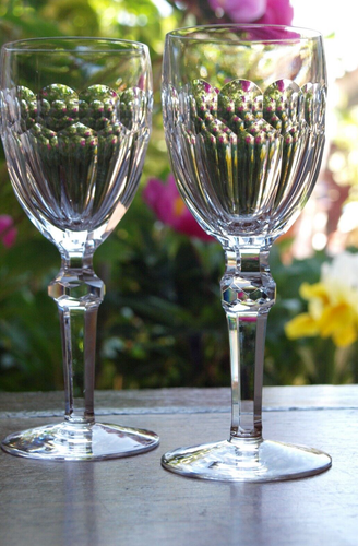 Waterford Crystal Curraghmore White Wine Glasses Pair Vintage, 6 1/4" Tall - Picture 3 of 4