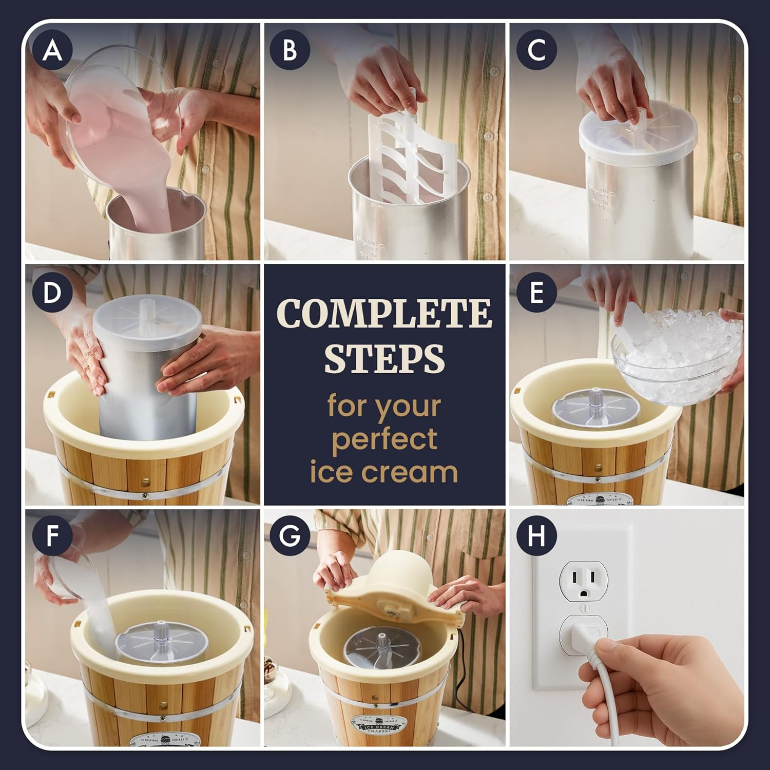 Elite Gourmet Maxi-Matic EIM-924L 4 Quart Old Fashioned Electric Ice Cream Maker