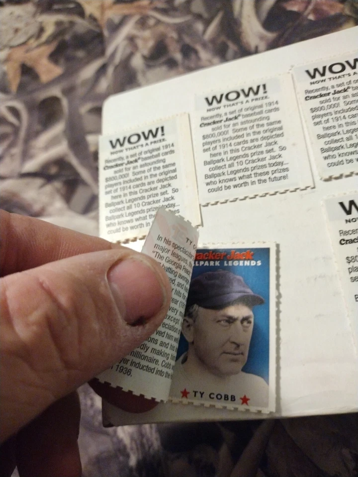 Mini cartas Cracker Jack Ballpark Legends Series 2005 1 y 2 juegos edición de comida rara Foto 4 de 4