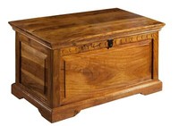 Kolonialstil Truhe Akazienholz Massiv Holztruhe Box Holz Akazie Hell Stauraum