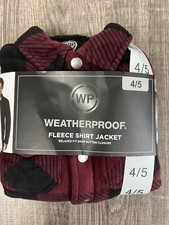 NWT Weatherproof Sherpa Lined Fleece Long Sleeve Button Up Shirt Jacket Boys 4/5