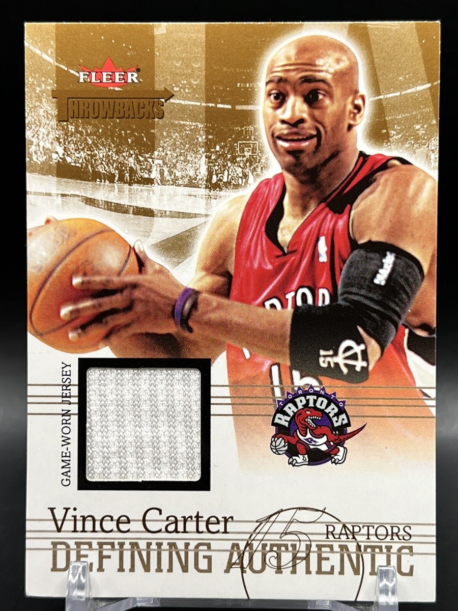 2004-05 Fleer Throwbacks Vince Carter NM+ NBA Game Used Raptors 