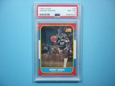 1986 1986/87 FLEER NBA BASKETBALL CARD #76 JOHNNY MOORE PSA 8 NM/MINT SHARP+ GL