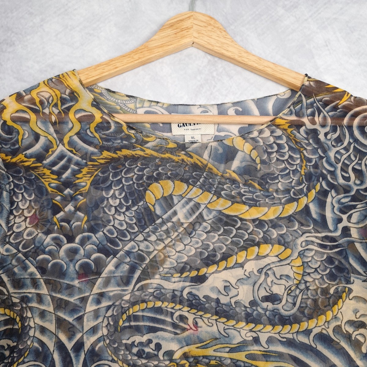 Jean Paul Gaultier Target Top Womens XL Blue Sheer Mesh Jean Paul Gaultier Target Top Womens XL Blue Sheer Mesh