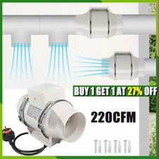 4" Quiet Inline Extractor Fan Bathroom & Hydroponics for Ventilation High Power