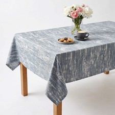 Blue Jacquard Wedding Tablecloth Misty Polyester Dining Cover