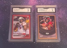 2- 2017 Sage HIT Patrick Mahomes II #5 Red and 43 Gold Grade GMA 9 Lot 