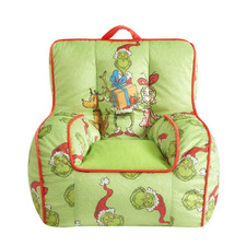 Grinch 18" Toddler Square Beanbag Chair, Green