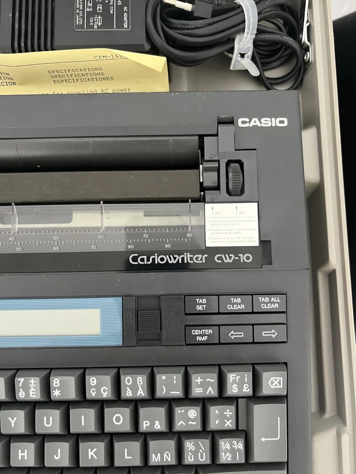 Casio Writer CW-10 Electronic Typewriter, Excellent Working Condition Tested - Photo 3/4