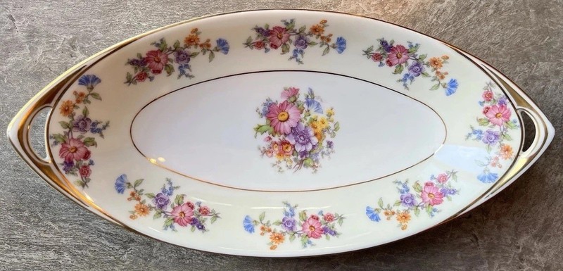 Rare Bohemia Floradora Veg. Plate Made In Czechoslovakia by James China Co. 10"