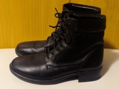 L.L. Bean Women's 8 Black Leather Lace Up Combat Boots 0BNS404 8M - Picture 10 of 14