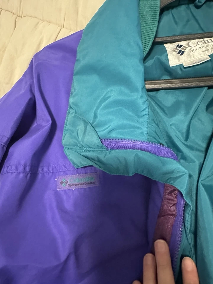 Columbia Bugaboo Jacket Mens Size Large Full Zip Radial Sleeve Purple Vintage - Image 3 of 4