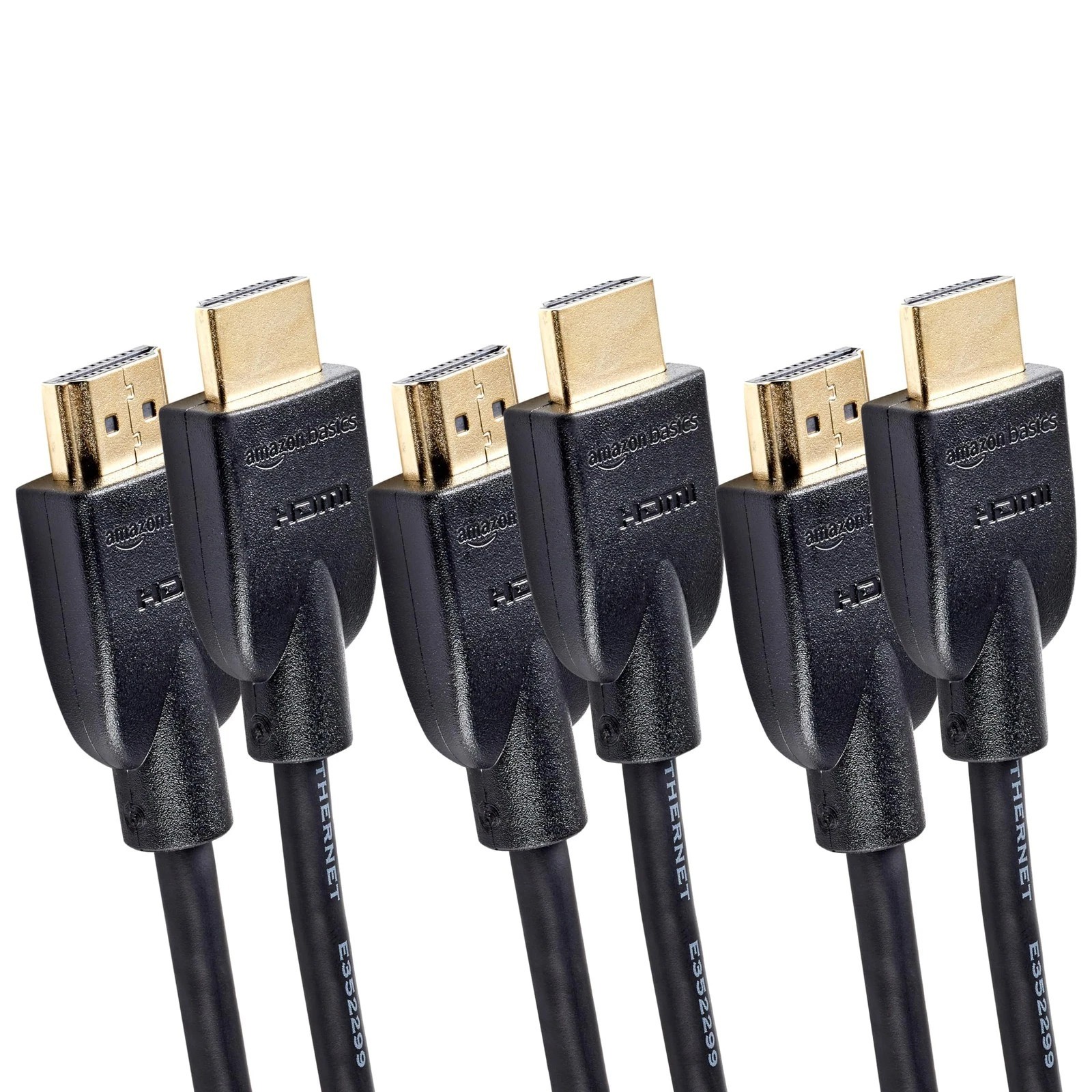 3-Pack Amazon Basics HDMI Cable 10ft 4K@60Hz, High-Speed 4K HDMI 2.0 Cord