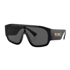 Versace VE 4439 GB1/87 Black Plastic Shield Sunglasses Grey Lens