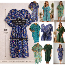 Kaftan Dress 100% Cotton Handmade Lawn Maxi Womens Printed Casual Caftan Dress