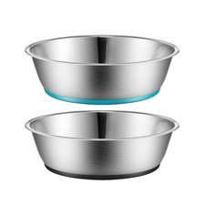 2 PCS Lightweight Stainless Steel Dog Bowls 6 Cup Pet Food Water Dish