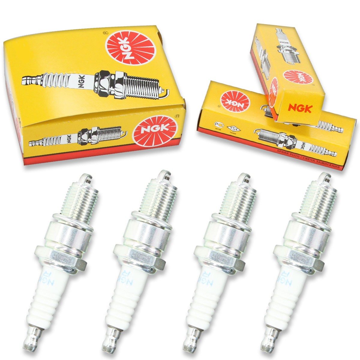 4 pcs NGK Standard Spark Plugs for 1987-1993 Mazda B2200 2.2L L4 - Engine uj