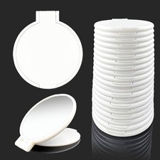 Tenalleys Mini Round Folding Mirror Portable Pocket Mirror Makeup 20 Pcs White