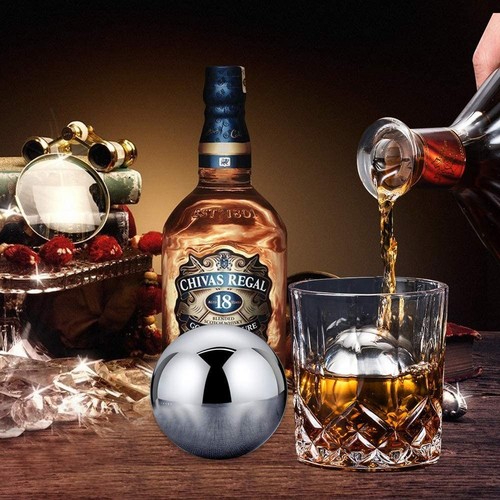 3 Pcs Large Round Whiskey Stones Spherical Reusable Stainless Steel Ice Cubes... - Picture 6 of 7