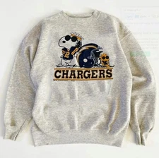 Vintage Peanuts San Diego Chargers NFL cartoon crewneck sweatshirt Men Women