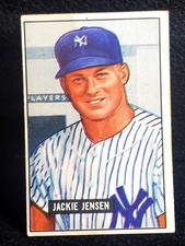 1951 BOWMAN #254 JACKIE JENSEN YANKEES ROOKIE CARD. rookie card picture