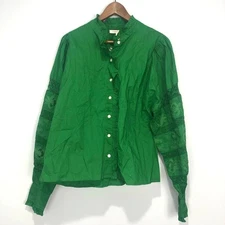 NWT Love The Label Embroidered Full Sleeve Button Up Top Size L