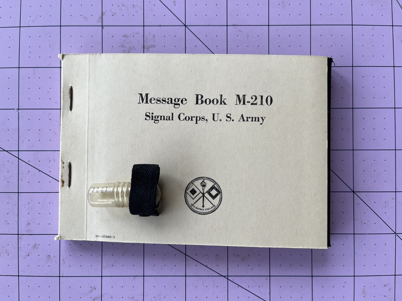 WWII Signal Corps Carrier Pigeon Message Capsule PG-67 & Book M-210 F/S in USA