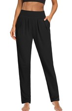 Sarin Matthews Pleated Yoga Pants Size M Medium. High Waisted. Elastic Waist