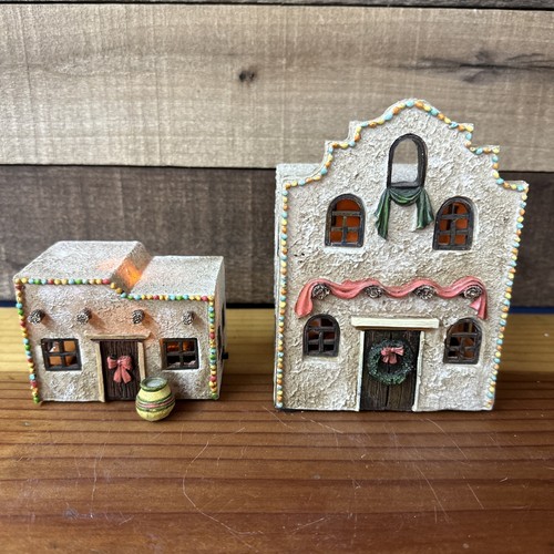 Southwestern Adobe Design Lighted Houses 2 Piece For Christmas Village