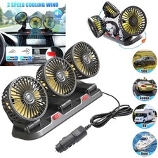 12v Car Tri Head Cooling Fan 360 Rotatable Portable Auto Truck Air Cooler Fan