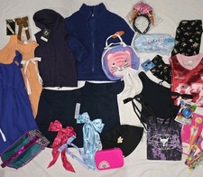 GIRLS SIZE 7 8 7/8 CLOTHING LOT OUTFITS CLOTHES TOPS SKORTS DRESSES HAIR BOWS