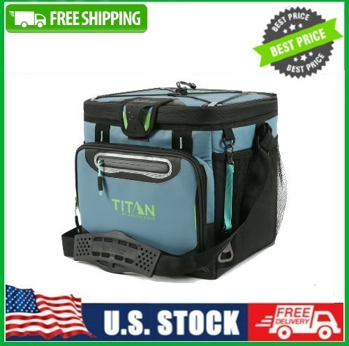 Titan by Arctic Zone 24 Can, 16 Quart Zipperless Soft Cooler, Bali Green