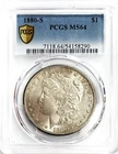 1880 S USA MORGAN SILVER DOLLAR $1 COIN PCGS MINT STATE 64