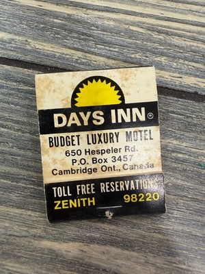 Days Inn Cambridge Ontario Canada Vintage Sunburst Logo Motel Matchbook