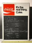Vintage ORIGINAL 1960s-70s Coca-Cola Coke Metal Sign Menu Chalkboard 20” X 28”