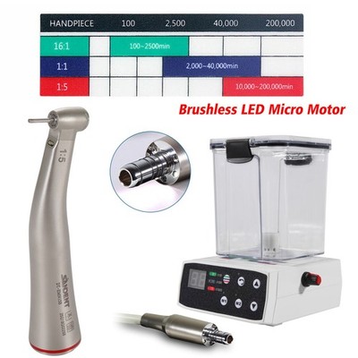 Dental Brushless Electric Motor Water Tank With 1:5 LED Fiber Optic Handpiece