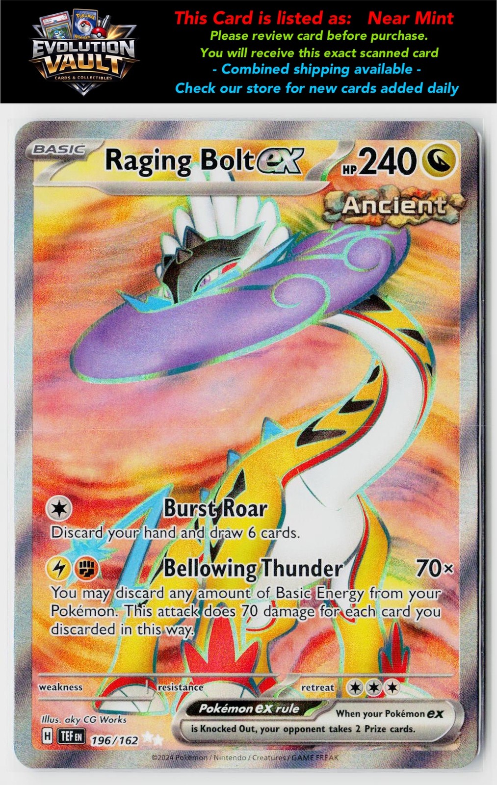 SV05: Temporal Forces #196/162 Raging Bolt ex