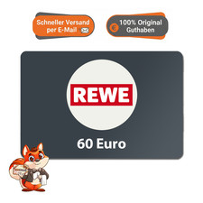REWE 60&euro; Euro Digitaler Guthaben Code Gift Geschenk Gutscheincode via E-Mail