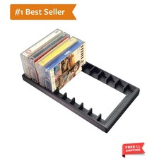 10-Slot Cassette Tape Storage Rack - Stylish Organizer for Home Studio
