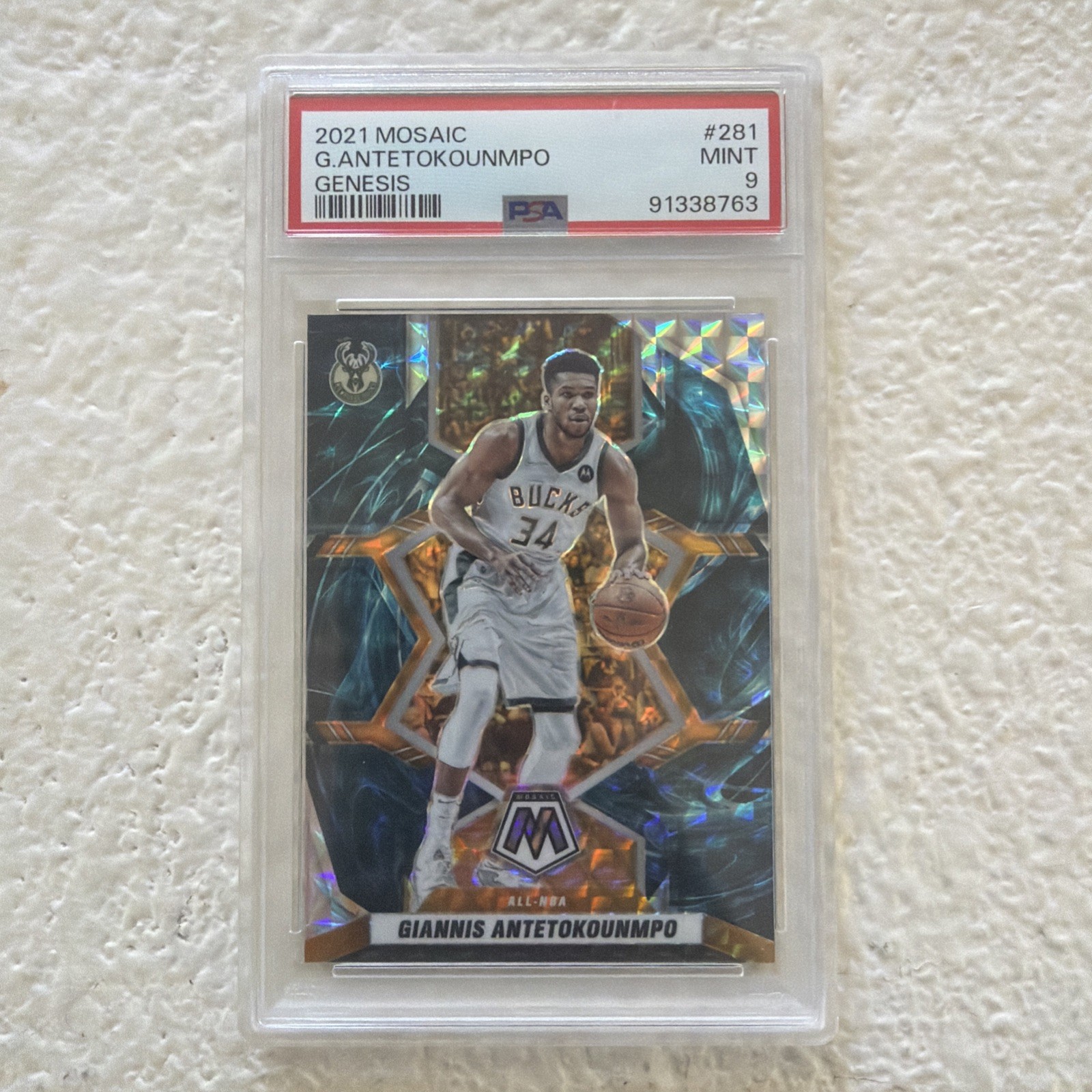 2021 Panini Mosaic Giannis Antetokounmpo Genesis PSA 9