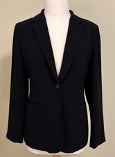 New York Co Black Lined Polyester Blazer Size 8