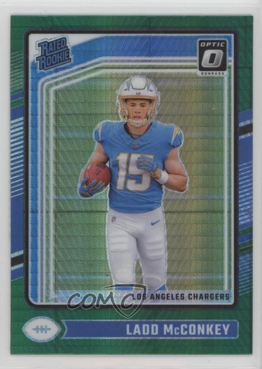 2024 Panini Donruss Optic Rated Rookie Green Hyper Prizm Ladd McConkey #266