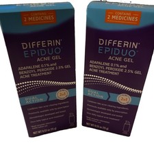 Differin Acne Gel Adapalene 0.1 Benzoyl Peroxide 2.5 15g 2 Pack NEW